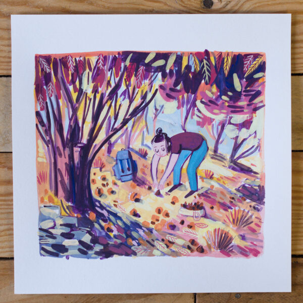 Gouache Originale Cueillette – Image 2