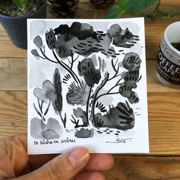 Encre de Chine Tâches d'arbres